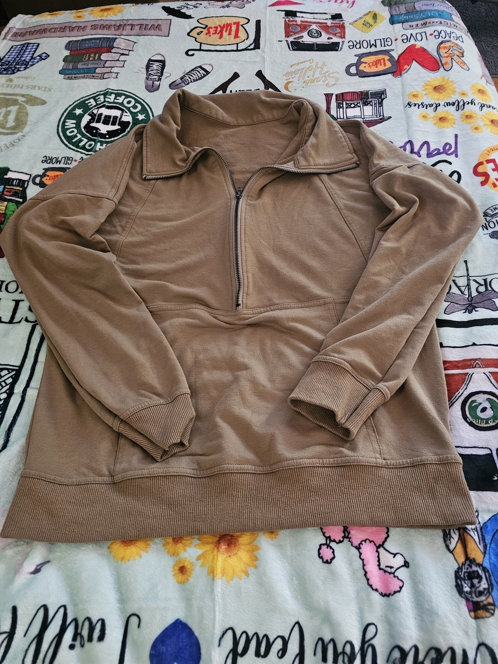 Amazon Essentials Women's Half-Zip Pullover Hoodie - Brown